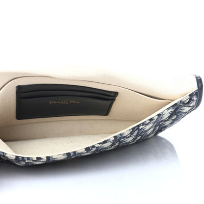 Christian Dior Oblique Flap Pouch Clutch Blue 4 of 4