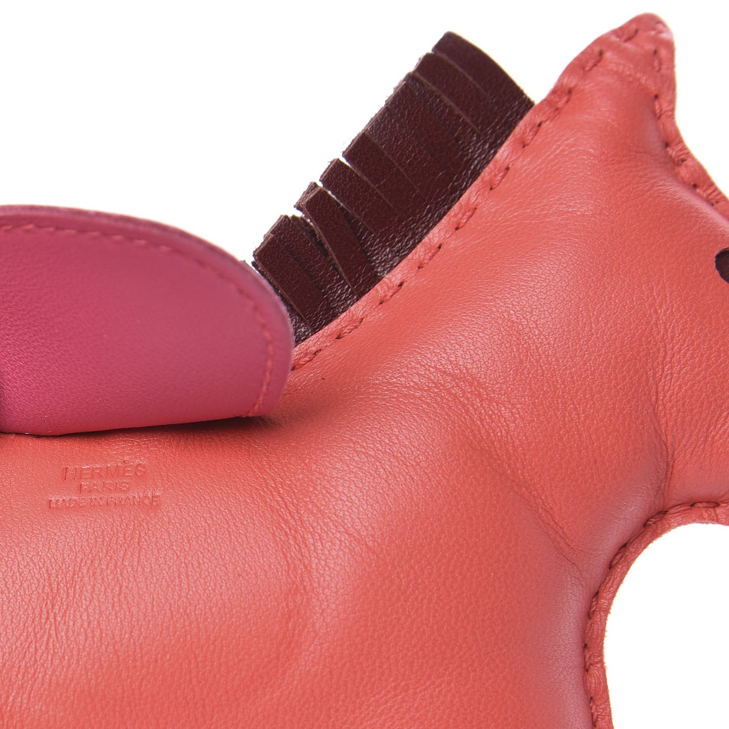 Milo Lambskin Grigri Rodeo Horse Bag Charm GM Rose Jaipur Shocking Rouge H