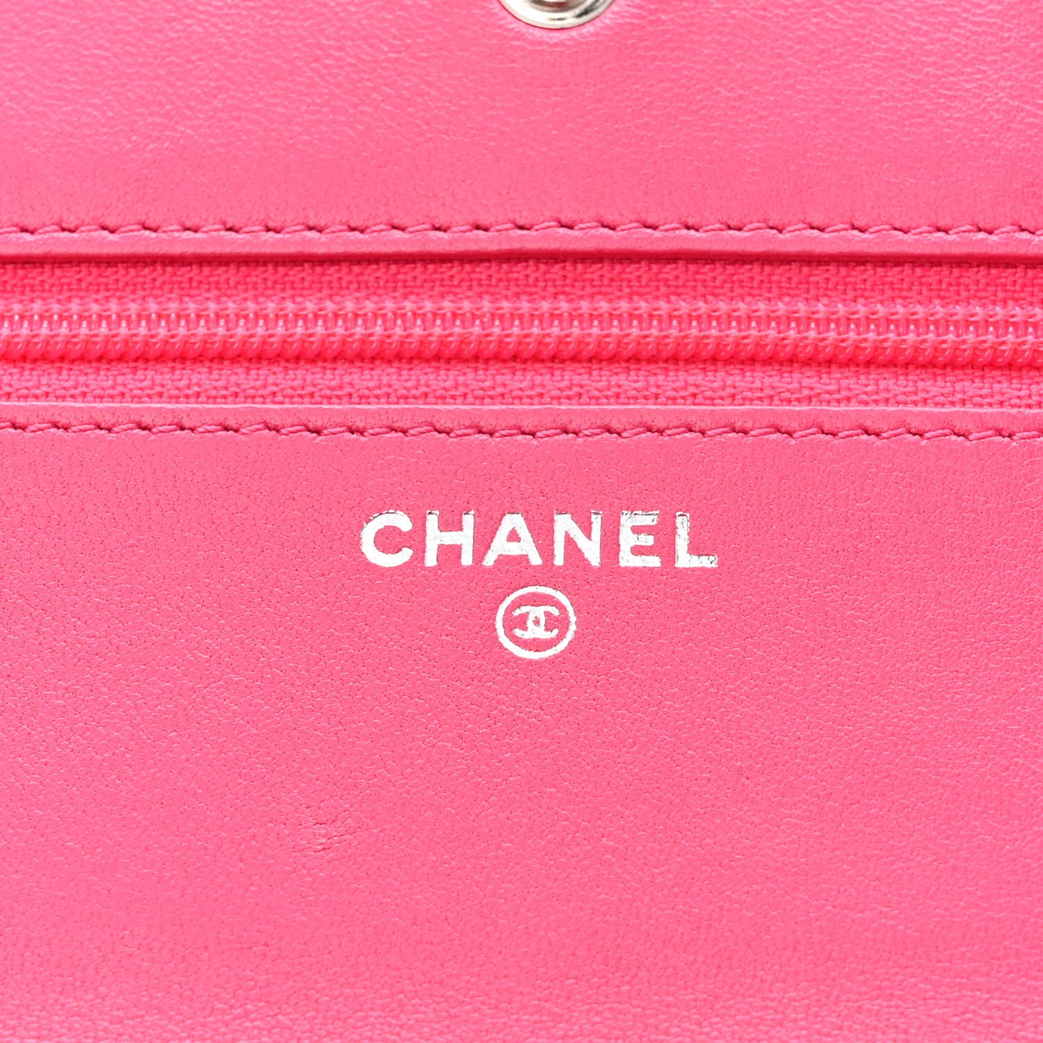 Chanel Lambskin Quilted Wallet on Chain WOC Dark Pink 5 of 11