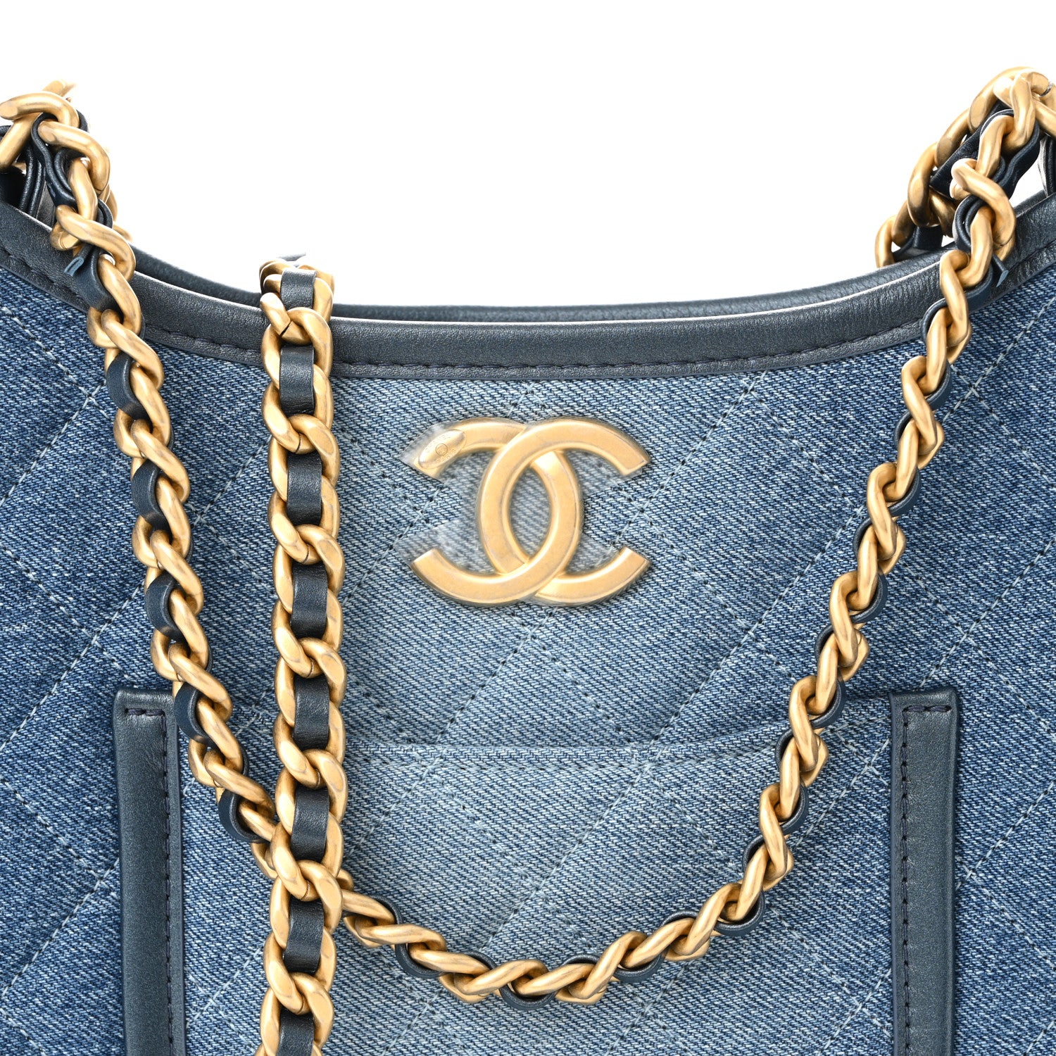 Chanel Washed Denim Quilted Small Hobo Blue 8 of 10