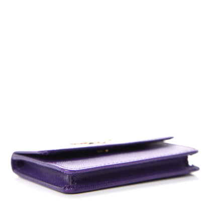 Prada Saffiano Metal Flap Card Holder Viola 4 of 8