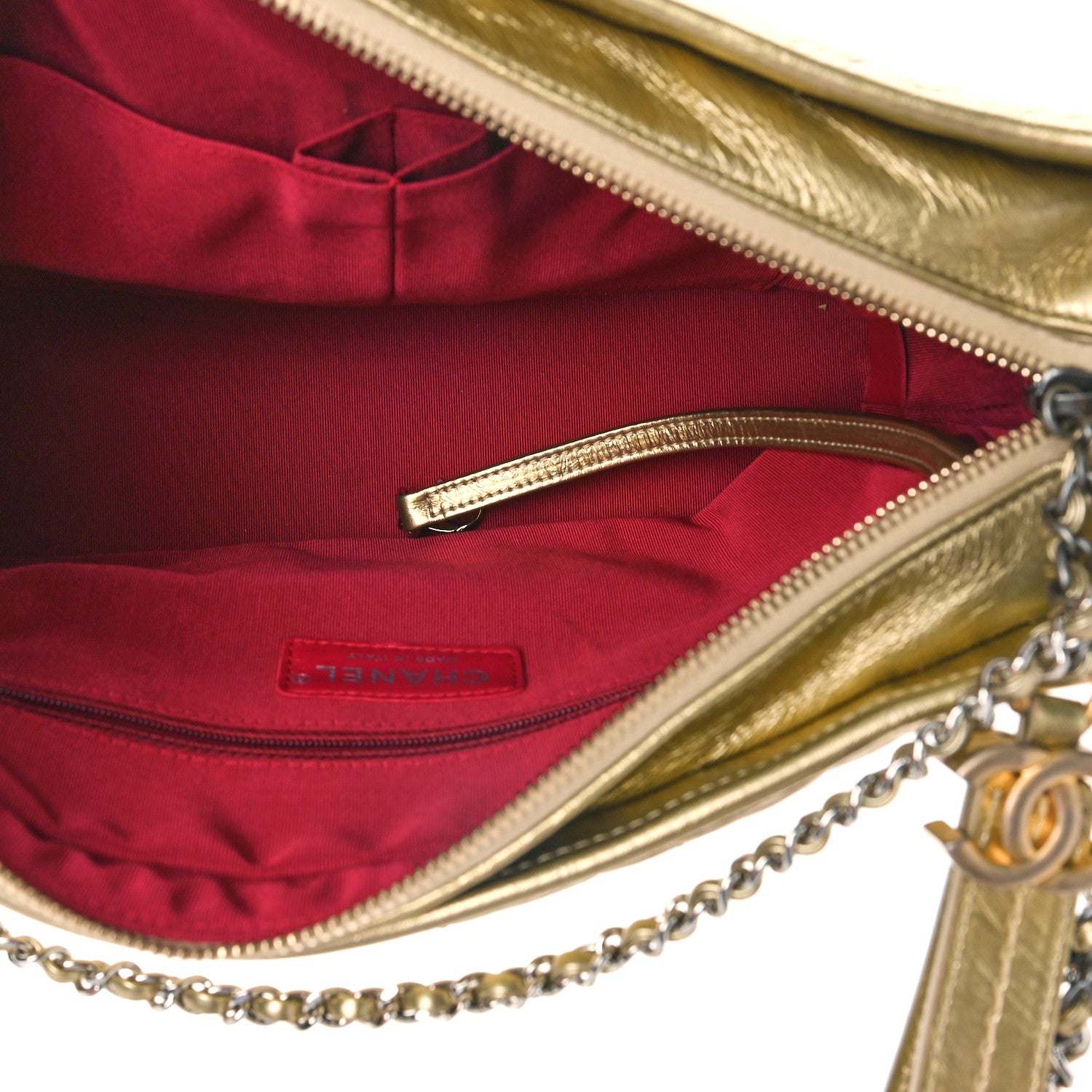 Chanel Metallic Lambskin Calfskin Quilted Medium Gabrielle Hobo Gold 5 of 9