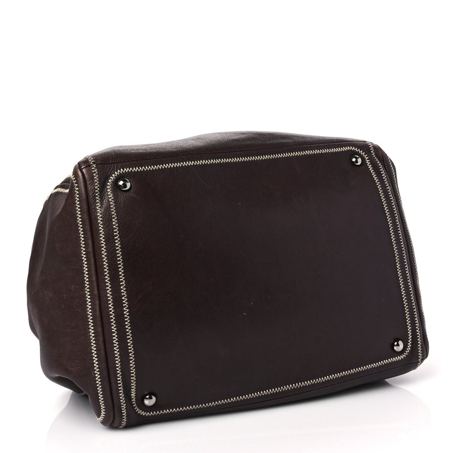Deerskin Stitched Medium Bowler Brown