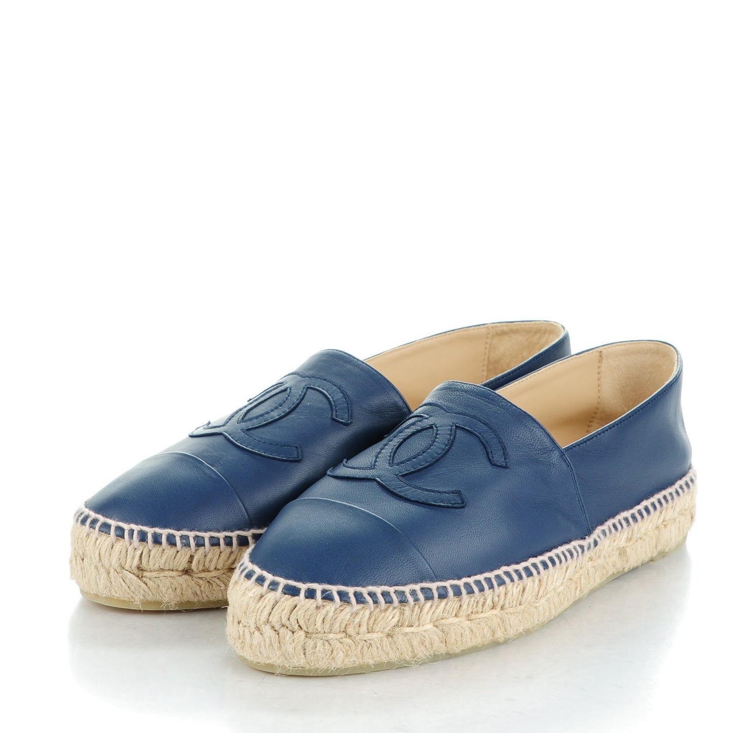 Lambskin CC Espadrilles 39 Dark Navy