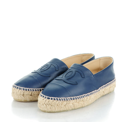 Chanel Lambskin CC Espadrilles 39 Dark Navy 3 of 8