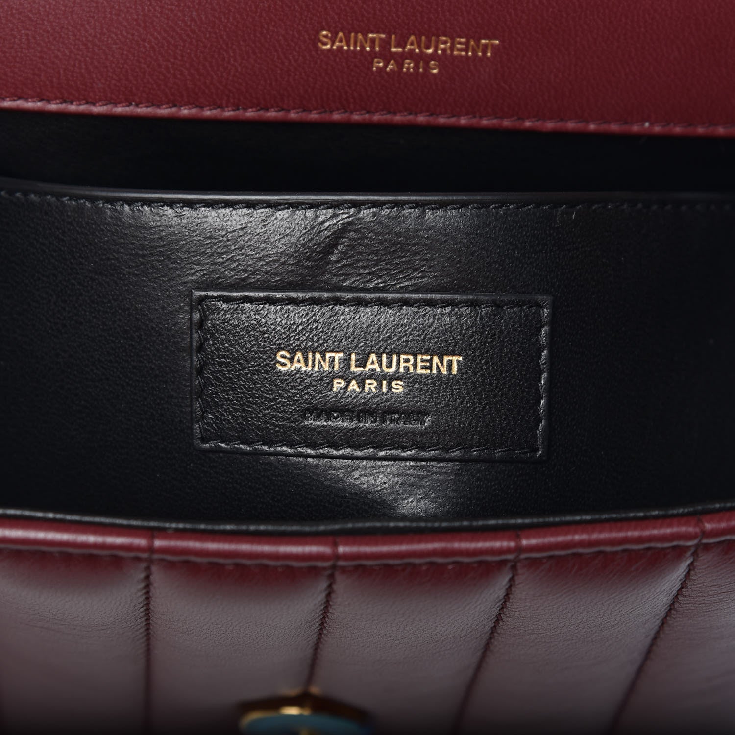 Saint Laurent Lambskin Matelasse Monogram Medium Vicky Chain Bag Dark Legion Red 7 of 9