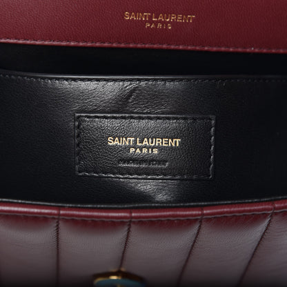 Saint Laurent Lambskin Matelasse Monogram Medium Vicky Chain Bag Dark Legion Red 7 of 9