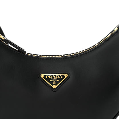 Prada Soft Calfskin Arque Shoulder Bag Black 8 of 10