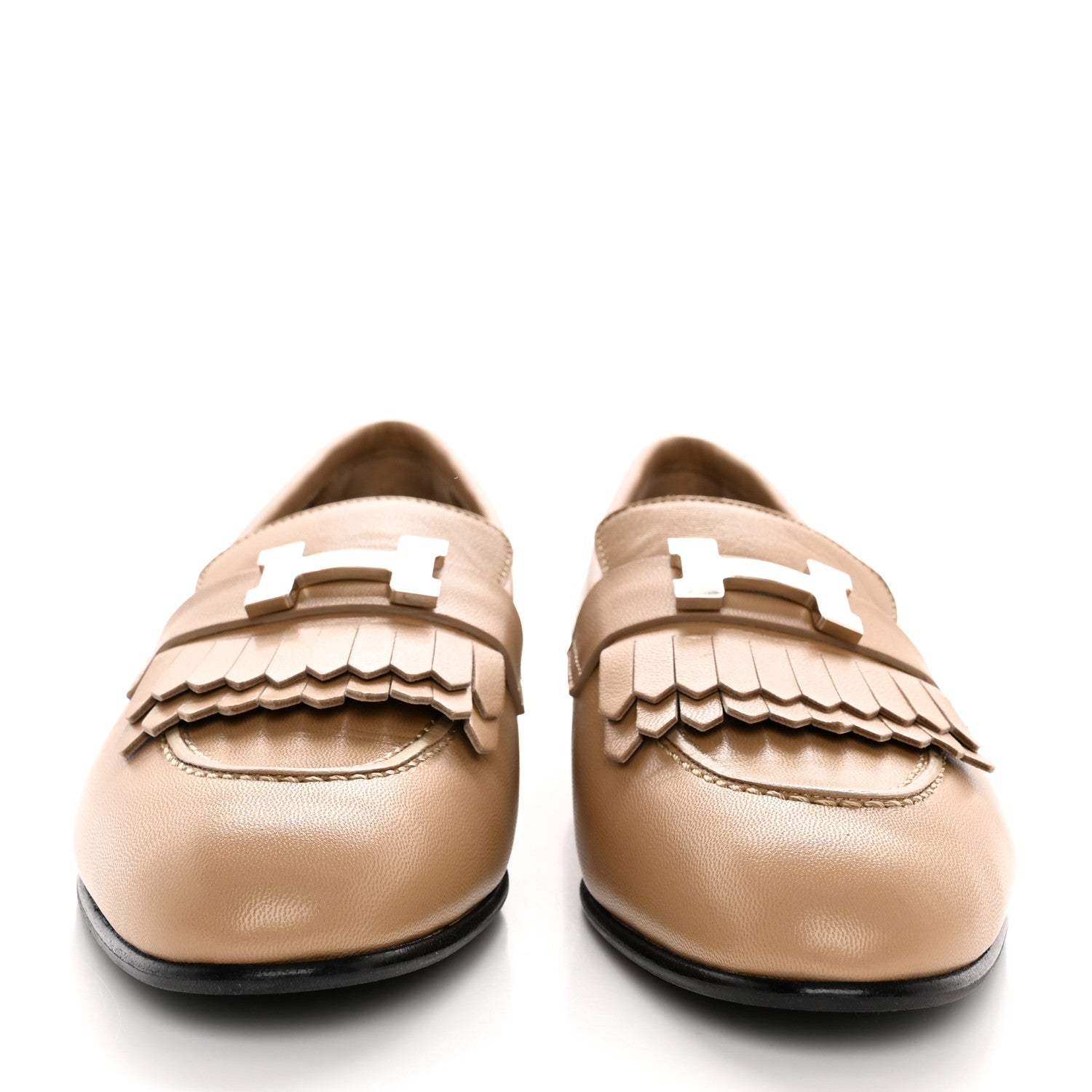 Hermes Goatskin Womens Royal Loafers 39 Beige Argile 2 of 11