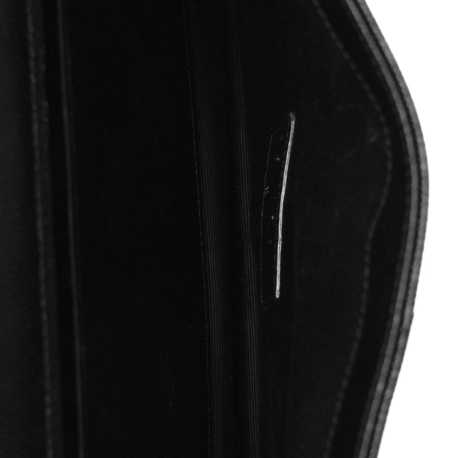 Saint Laurent Grain De Poudre Matelasse Chevron Monogram Monochrome Envelope Clutch Black 5 of 8