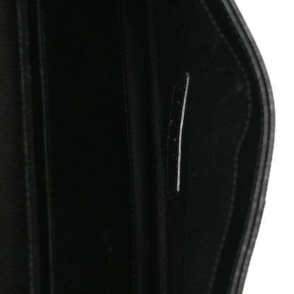 Saint Laurent Grain De Poudre Matelasse Chevron Monogram Monochrome Envelope Clutch Black 5 of 8