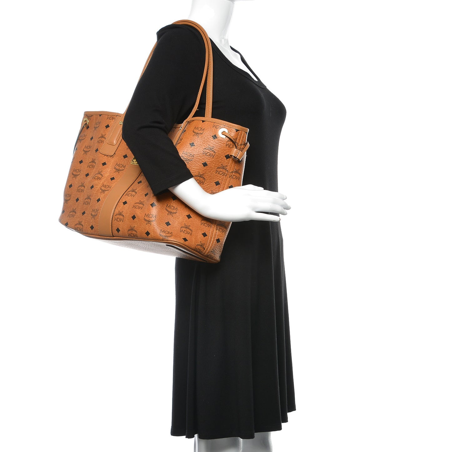 Visetos Medium Liz Reversible Shopper Tote Cognac