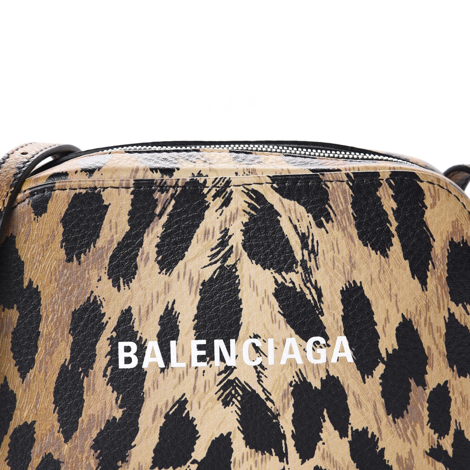 Balenciaga Calfskin Printed Leopard XS Everyday Camera Bag Beige White 10 of 10