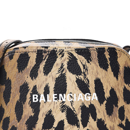 Balenciaga Calfskin Printed Leopard XS Everyday Camera Bag Beige White 10 of 10