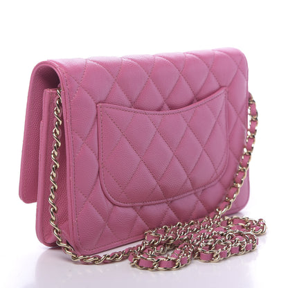 Chanel Caviar Quilted Wallet on Chain WOC Pink 3 of 11