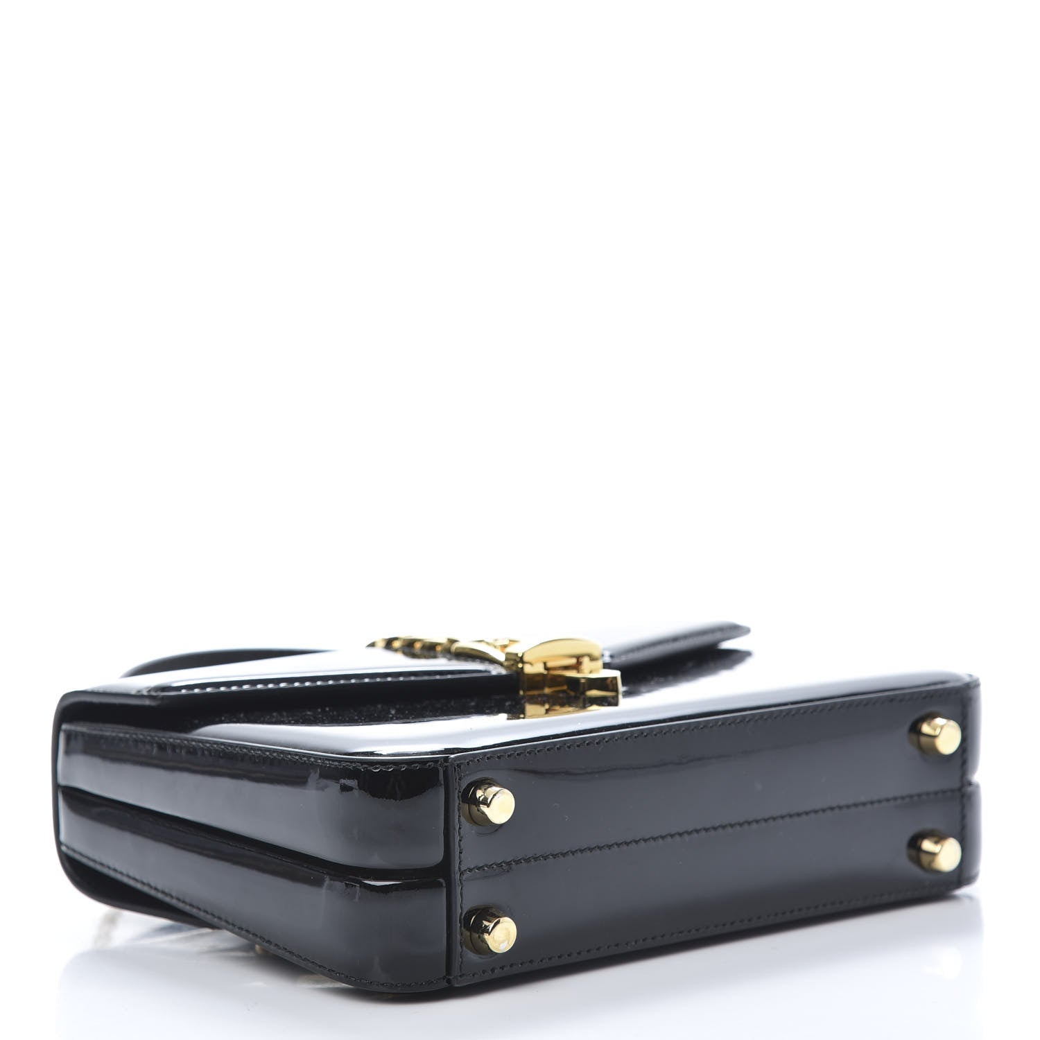 Gucci Mousse Top Patent Mini Sylvie 1969 Top Handle Bag Black 5 of 13