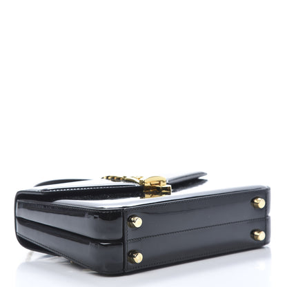 Gucci Mousse Top Patent Mini Sylvie 1969 Top Handle Bag Black 5 of 13