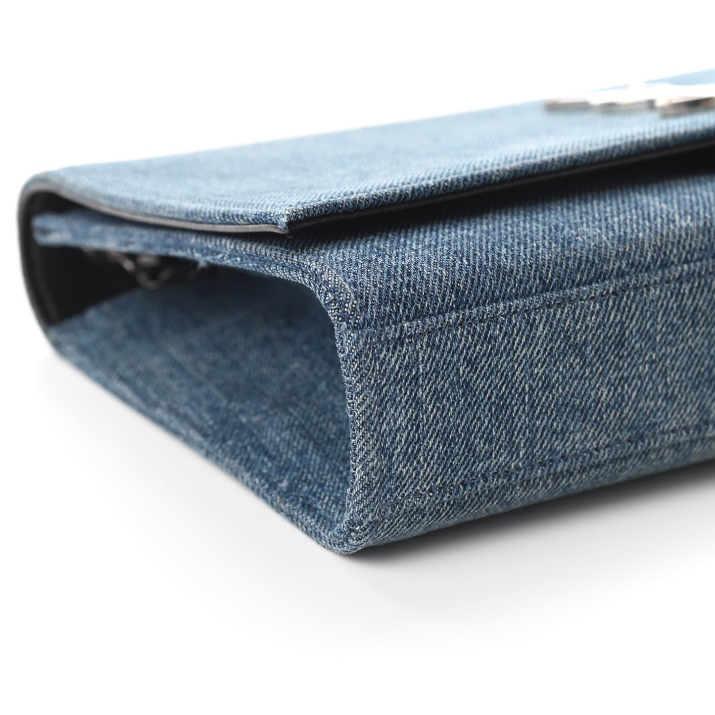 Denim Medium Classic Monogram Kate Satchel Light Blue