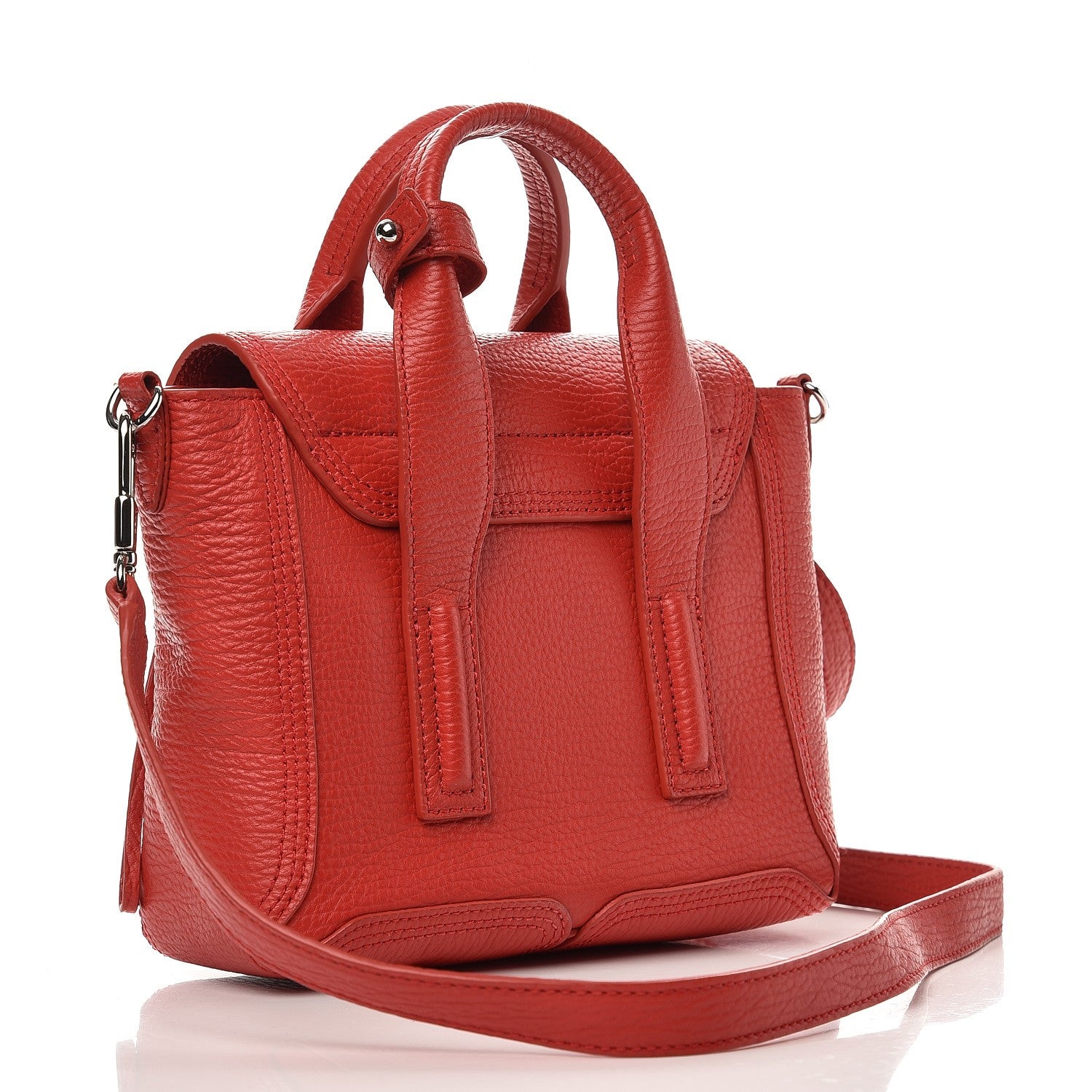 3.1 Phillip Lim 3.1 Textured Calfskin Mini Pashli Satchel Red 4 of 7