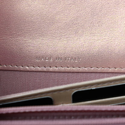 Chanel Iridescent Calfskin Quilted Large Gusset Flap Wallet Pink 7 of 8