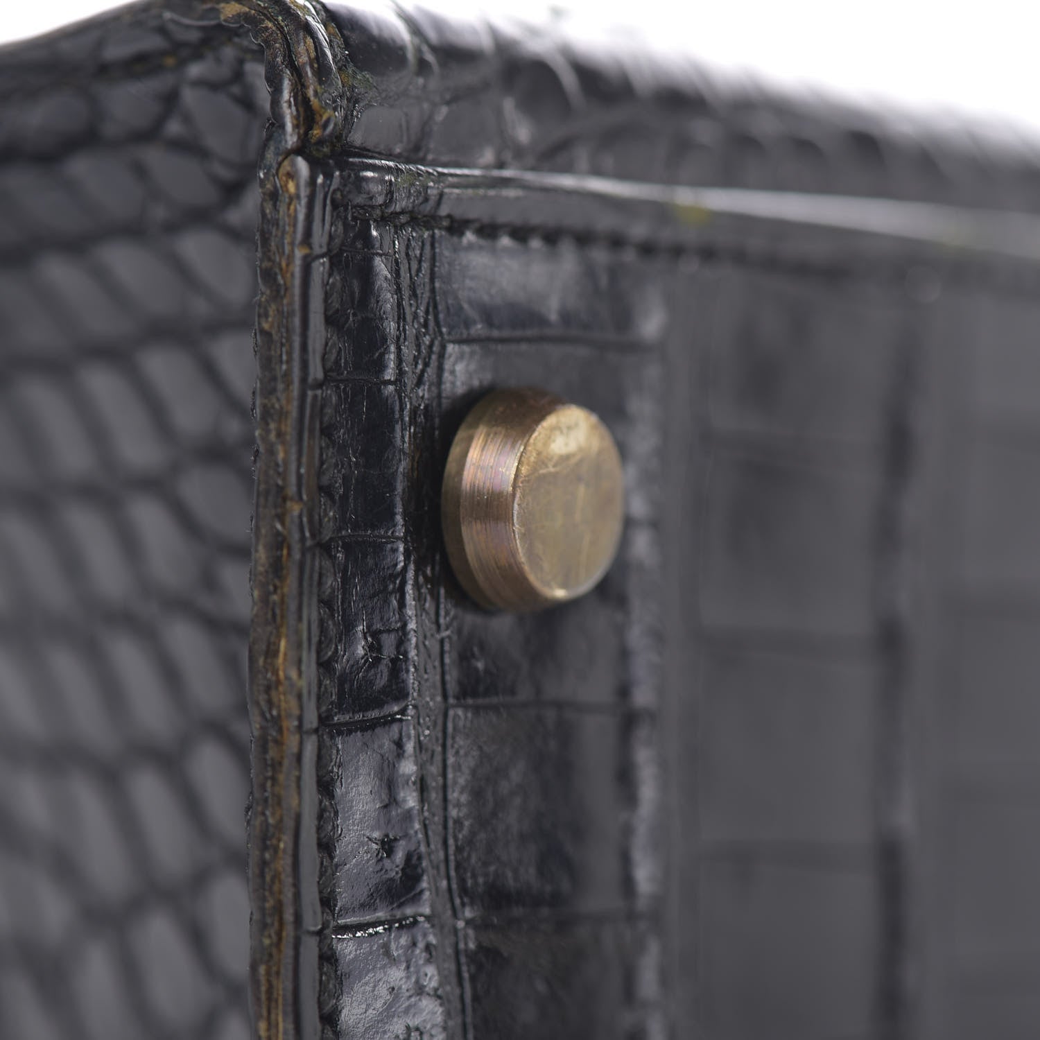 Hermes Shiny Niloticus Crocodile Kelly 28 Black 24 of 34