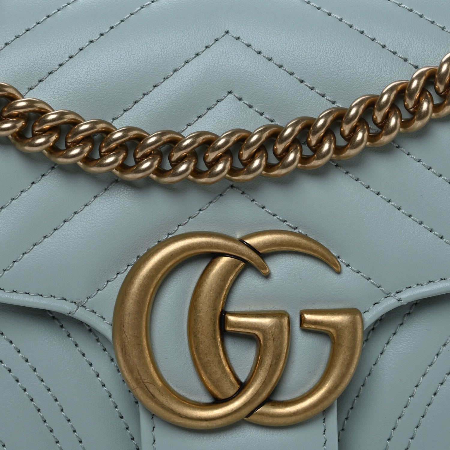 Gucci Calfskin Matelasse Small GG Marmont Shoulder Bag Salvy Green 8 of 11