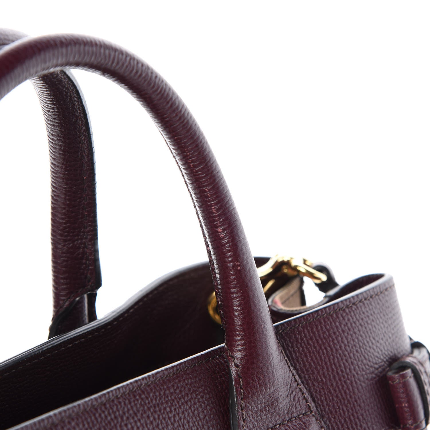 Burberry Grainy Calfskin House Check Medium Banner Tote Elderberry 15 of 29