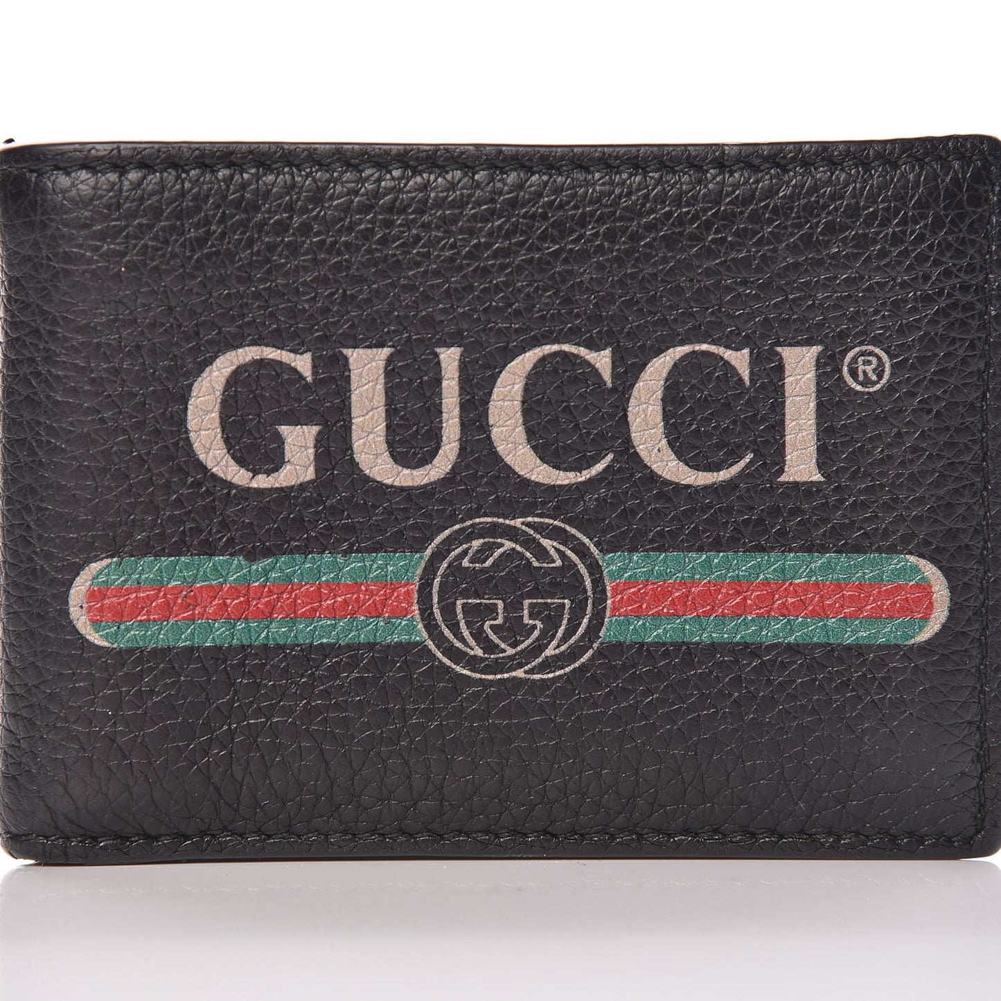 Cripto Calfskin Logo Bi-Fold Short Wallet Black Grege