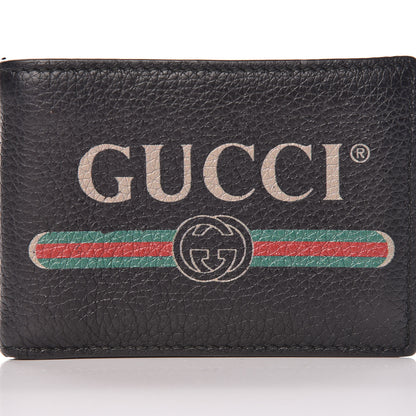 Gucci Cripto Calfskin Logo Bi-Fold Short Wallet Black Grege 10 of 12