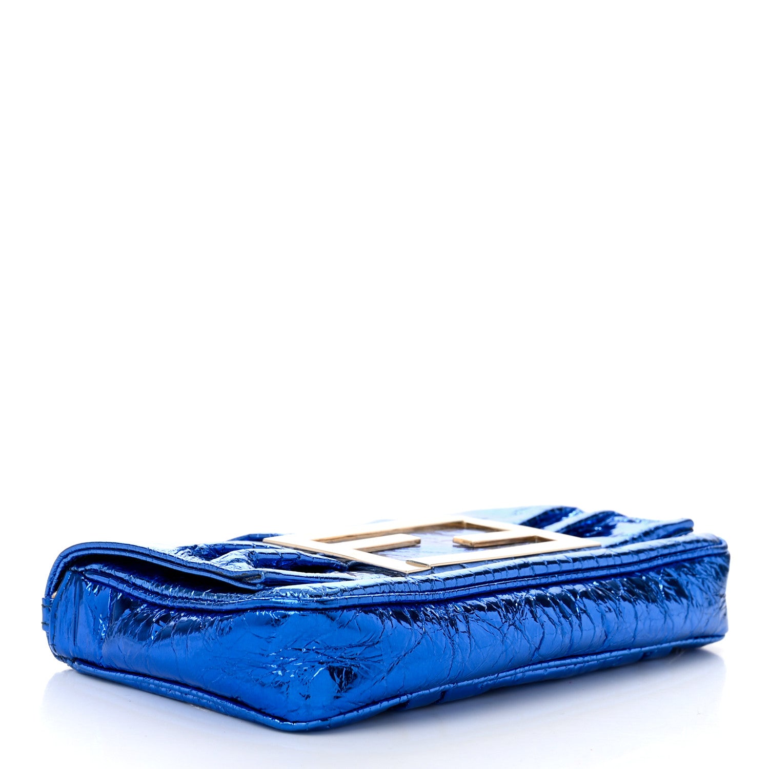 Fendi Metallic Calfskin Mia Pochette Blue 4 of 10