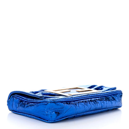 Fendi Metallic Calfskin Mia Pochette Blue 4 of 10