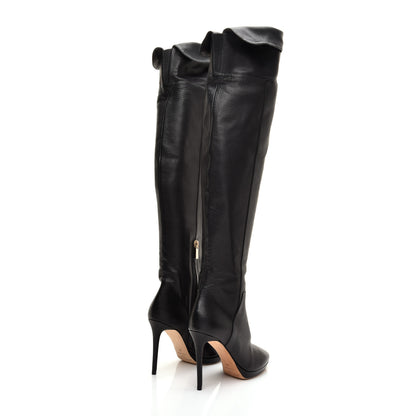 Jimmy Choo Grainy Calfskin Hayley 100 Over The Knee Boots 36 Black 4 of 7