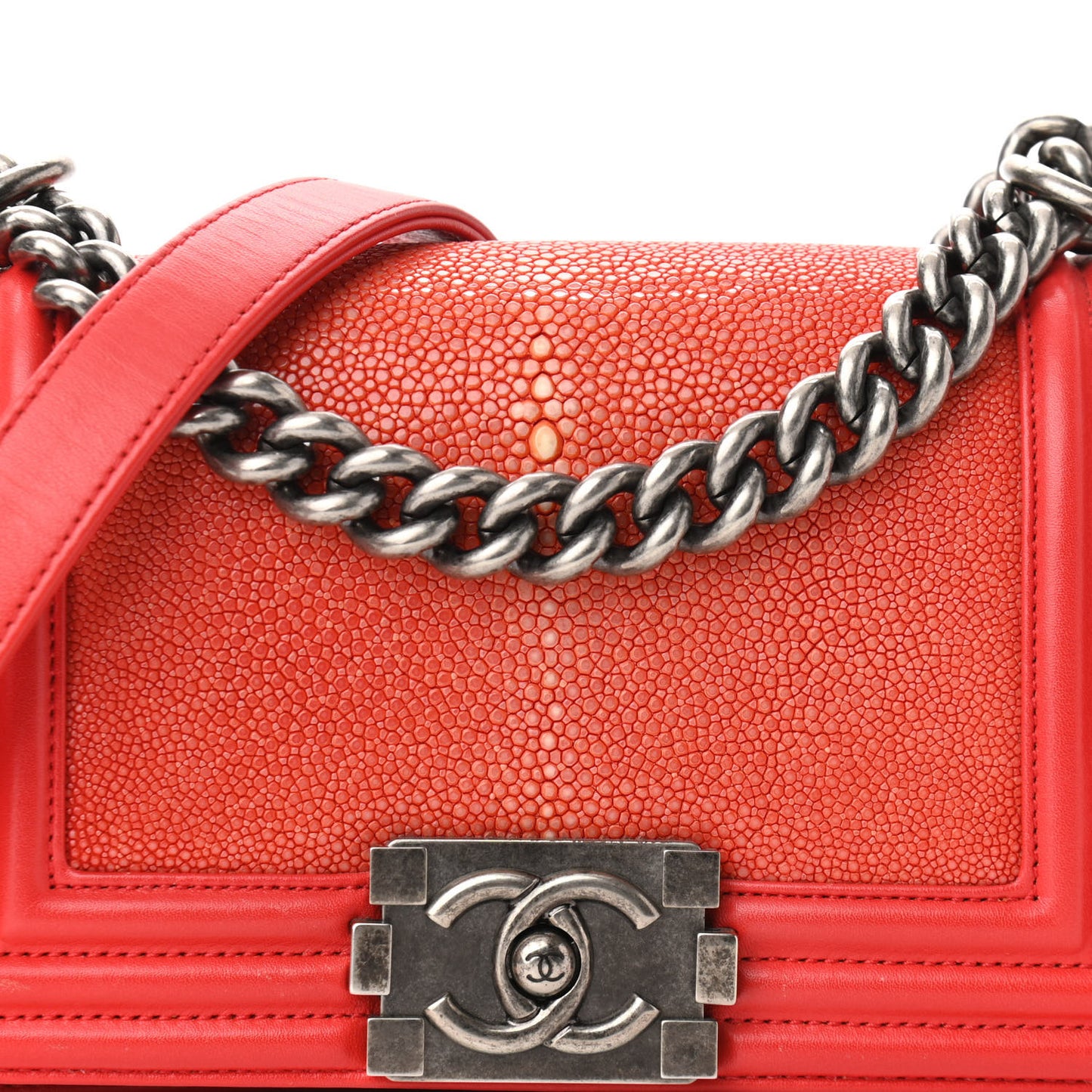 Galuchat Stingray Small Boy Flap Red