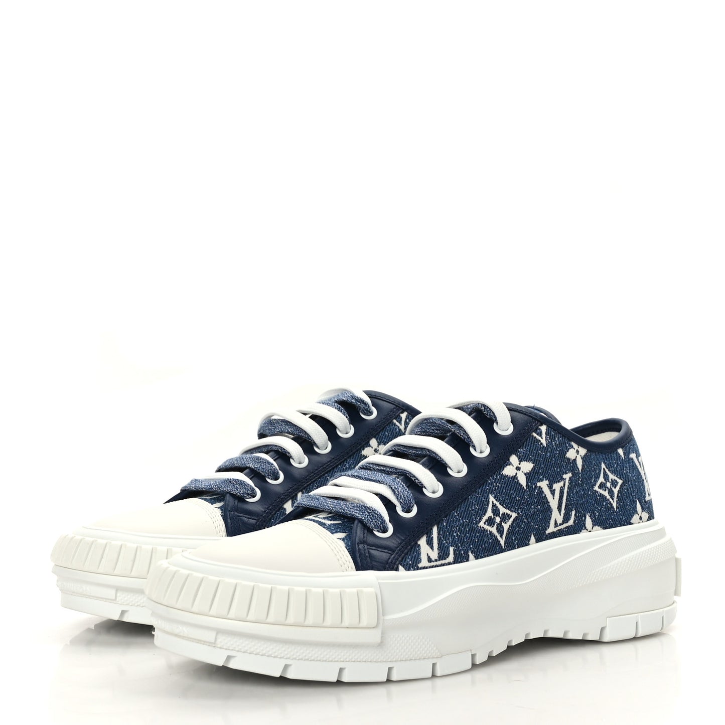 Denim Monogram Squad Sneakers 39 Marine