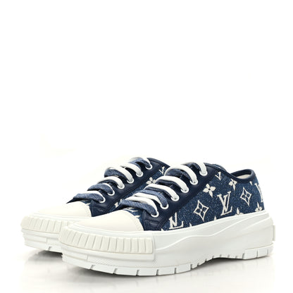 Louis Vuitton Denim Monogram Squad Sneakers 39 Marine 3 of 7