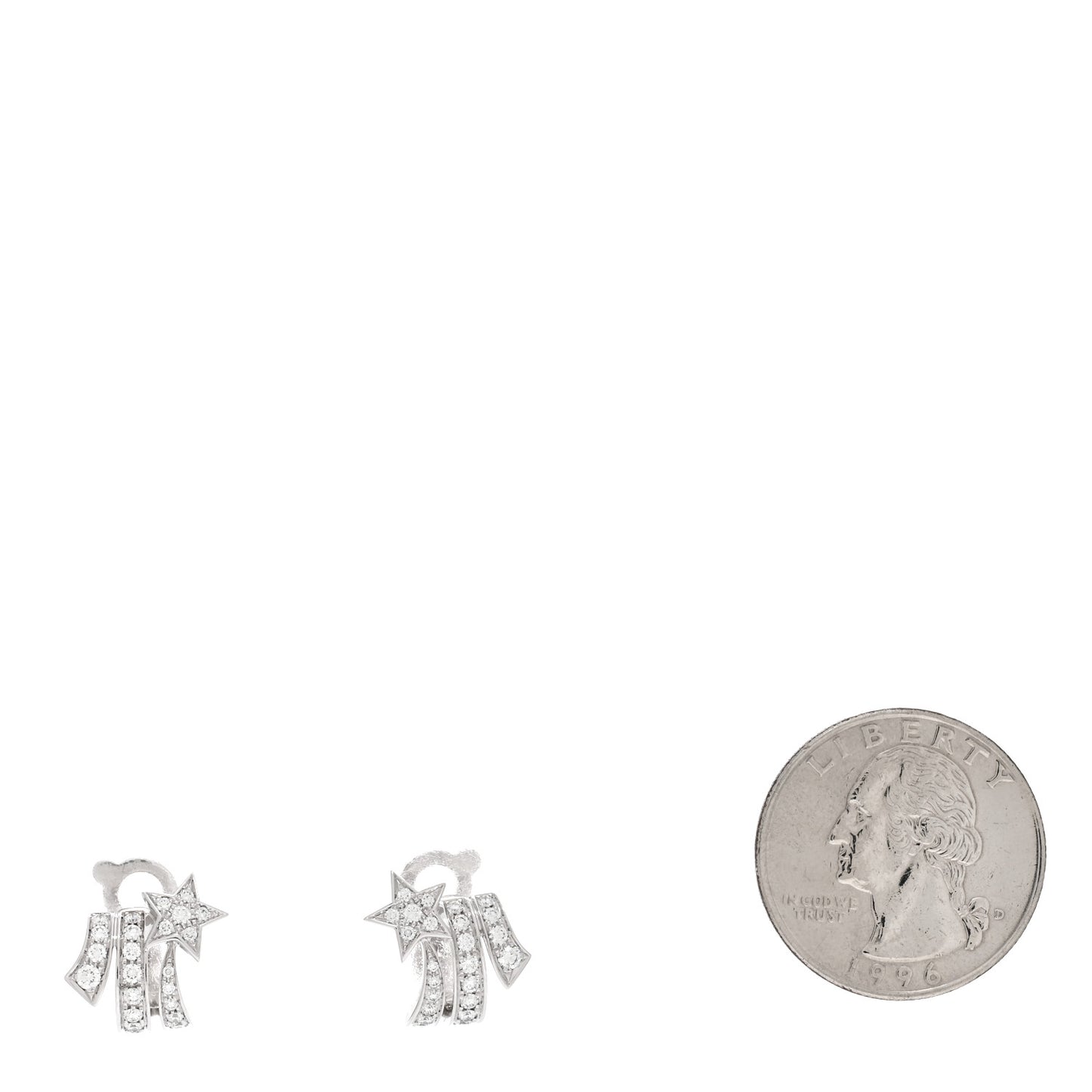 18K White Gold Diamond Etoile Filante Earrings