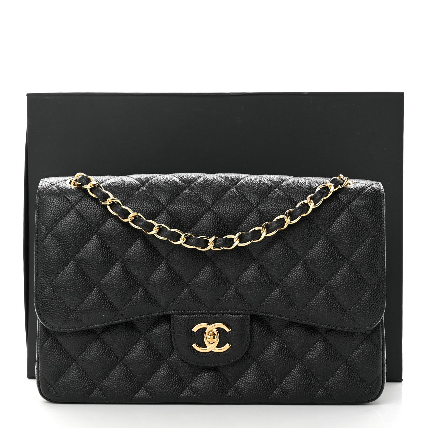 Chanel Caviar Quilted Jumbo Double Flap Black 12 of 12