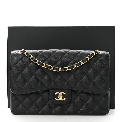 Chanel Caviar Quilted Jumbo Double Flap Black 12 of 12