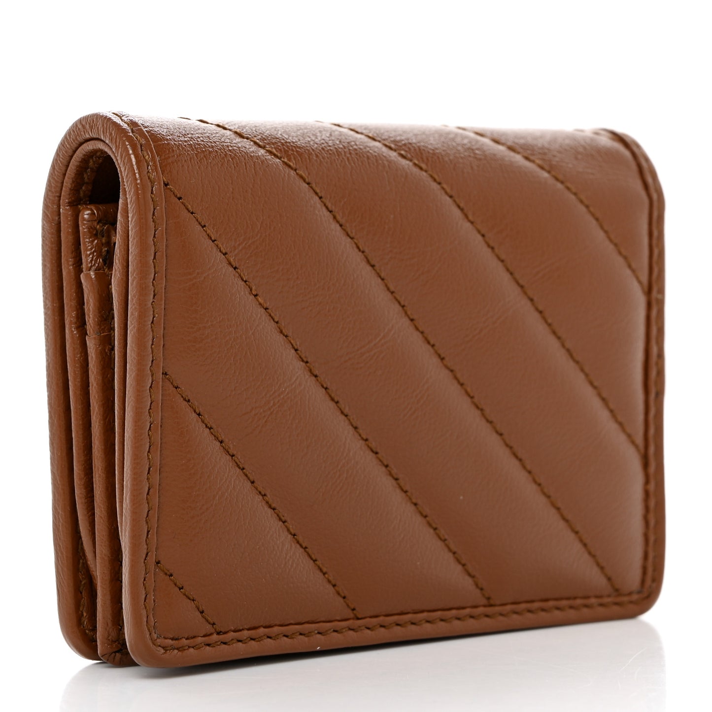 Azalea Calfskin Matelasse Diagonal GG Marmont Card Case Wallet Cuir