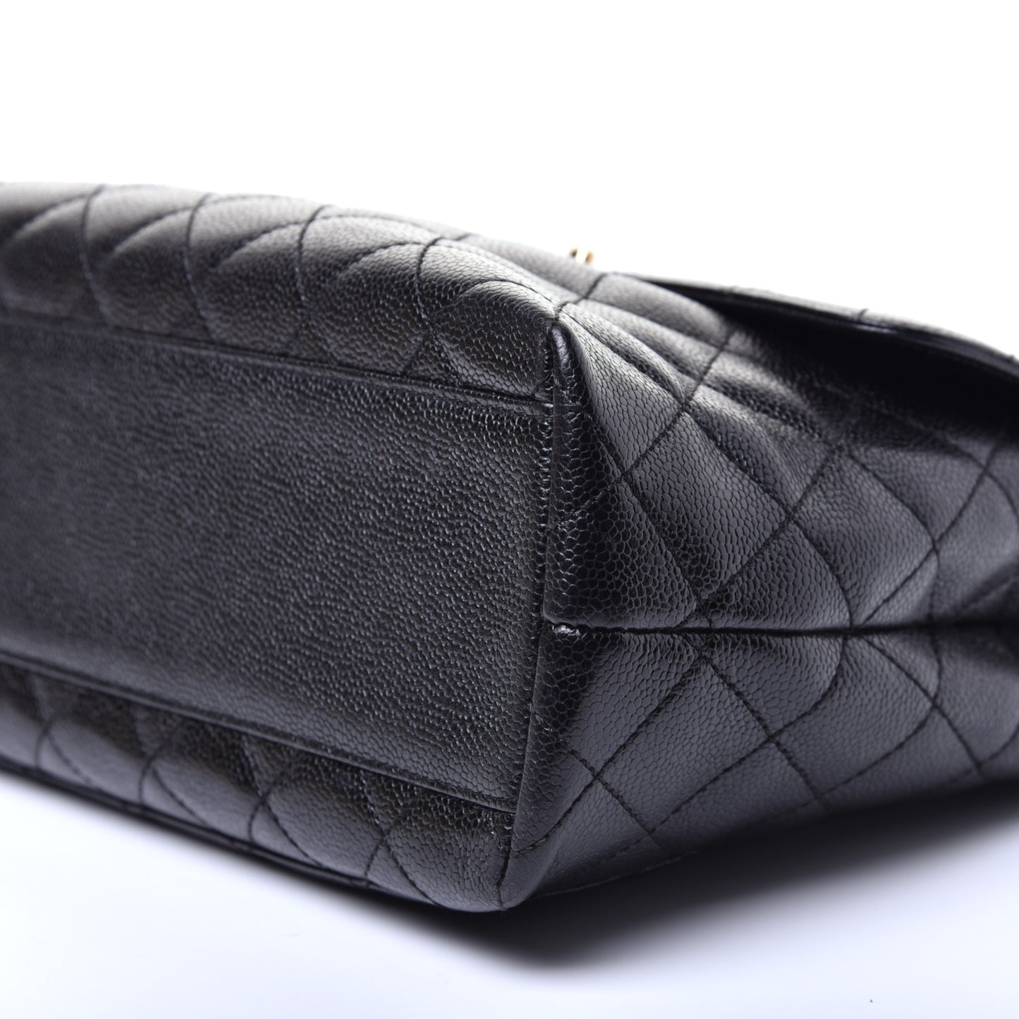 Caviar Quilted Jumbo Kelly Flap Black
