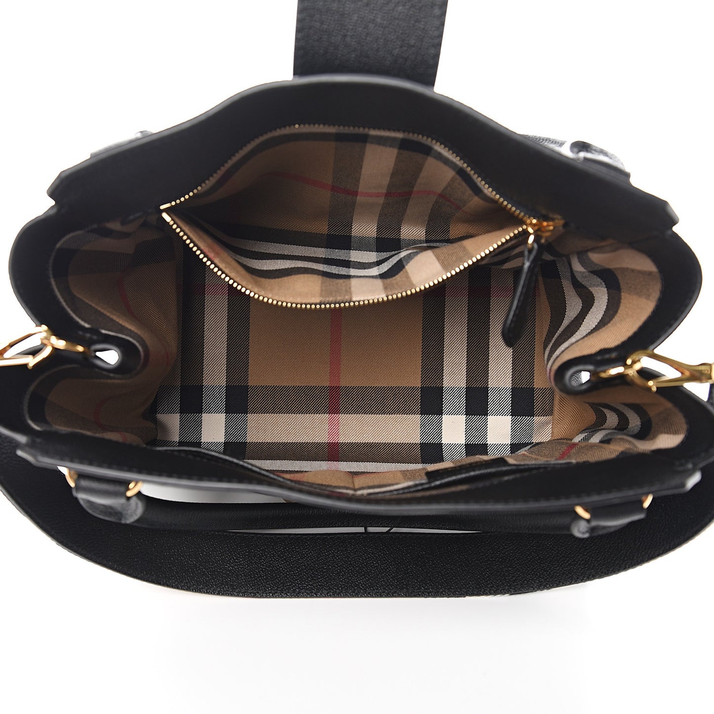 Soft Grain Calfskin Medium Buckle Tote Black