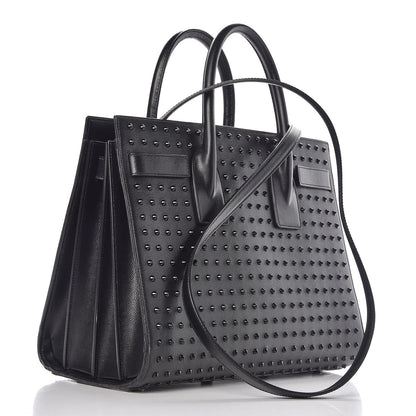Saint Laurent Grain De Poudre Studded Small Sac De Jour Black 3 of 11