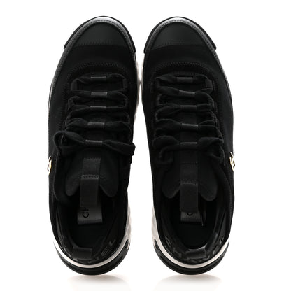 Chanel Velvet Calfskin Mixed Fibers CC Sneakers 36.5 Black 2 of 10