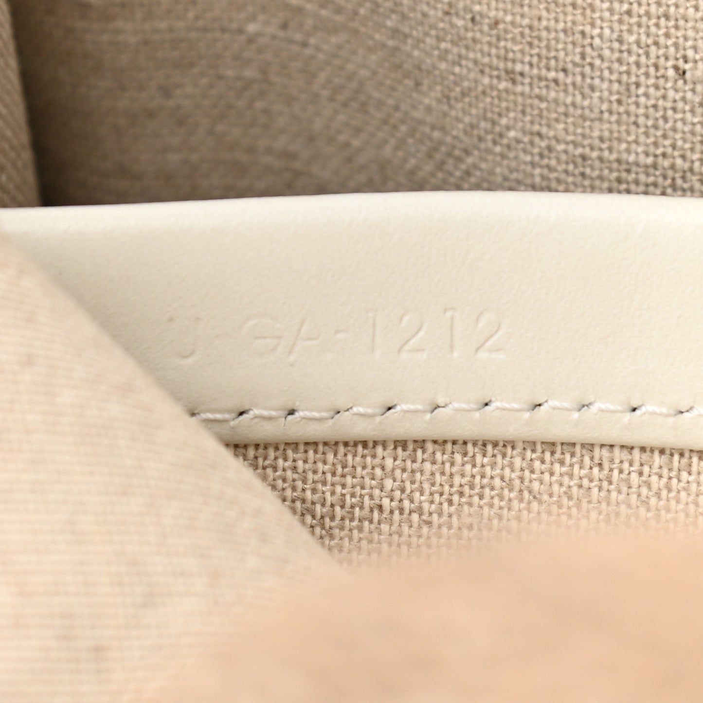 Canvas Calfskin Small Cabas Thais Natural White