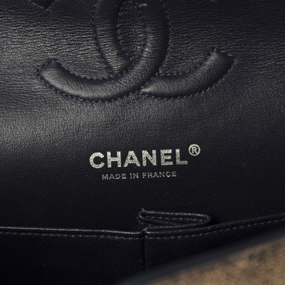 Chanel Calfskin Stitched Jumbo Double Flap Brown Blue 8 of 10