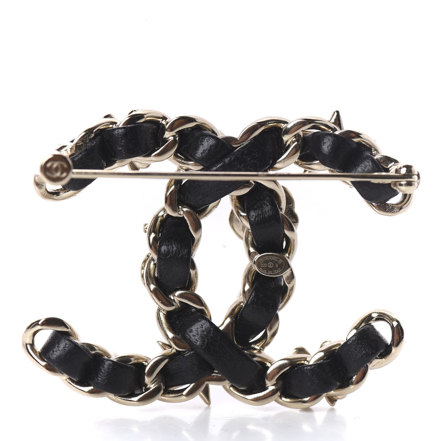 Chanel Lambskin Pearl Strass Sergeant Brooch Gold 2 of 3