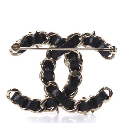 Chanel Lambskin Pearl Strass Sergeant Brooch Gold 2 of 3