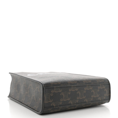 Celine Triomphe Canvas Calfskin Mini Vertical Cabas Tan 4 of 11