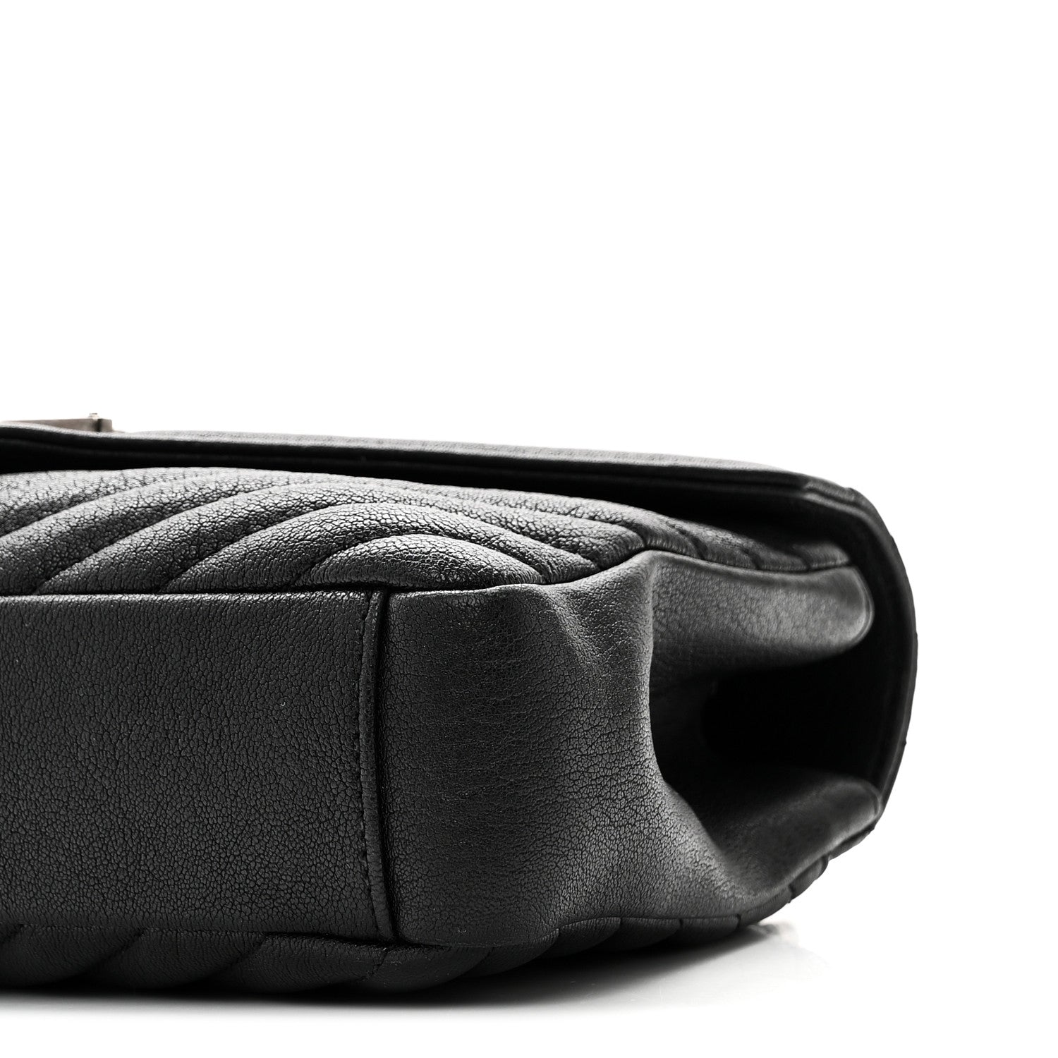 Saint Laurent Sheepskin Matelasse Chevron Monogram Medium College Bag Black 10 of 10
