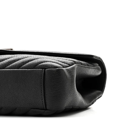 Saint Laurent Sheepskin Matelasse Chevron Monogram Medium College Bag Black 10 of 10